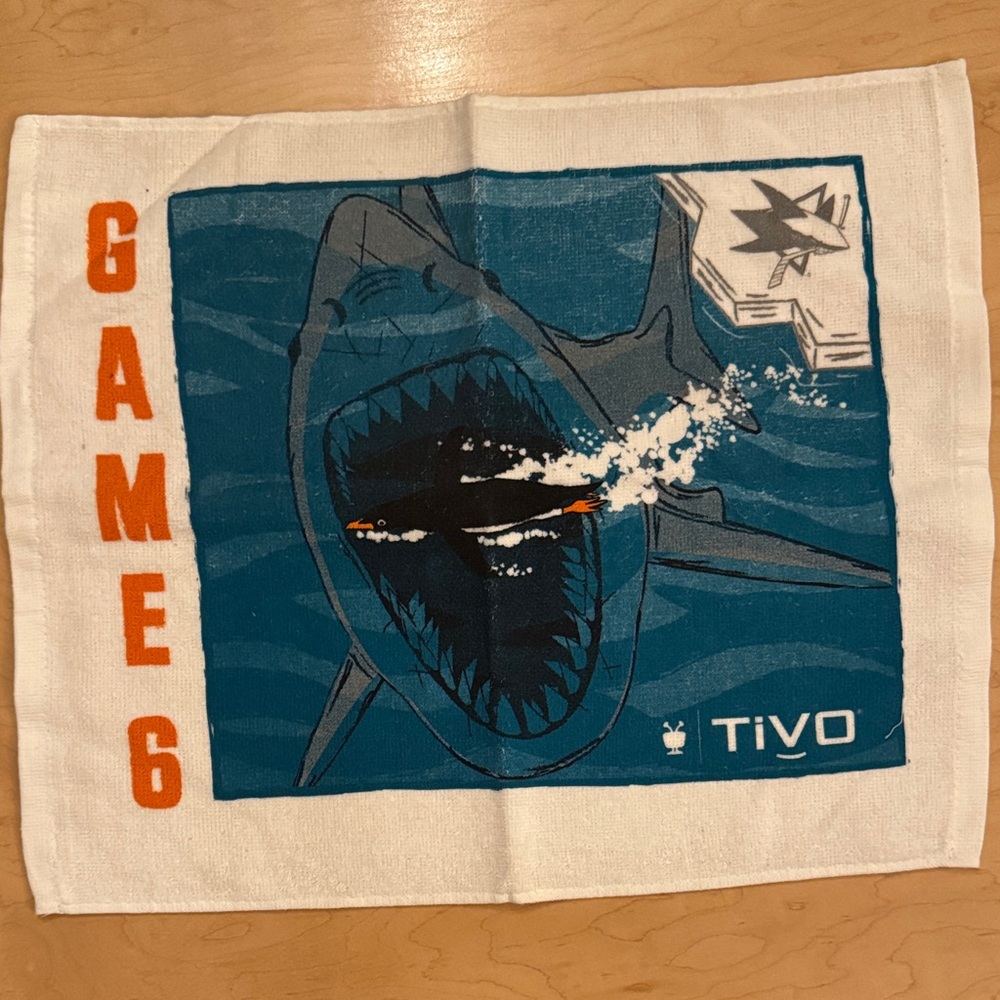 White and Blue Game 6 Towel